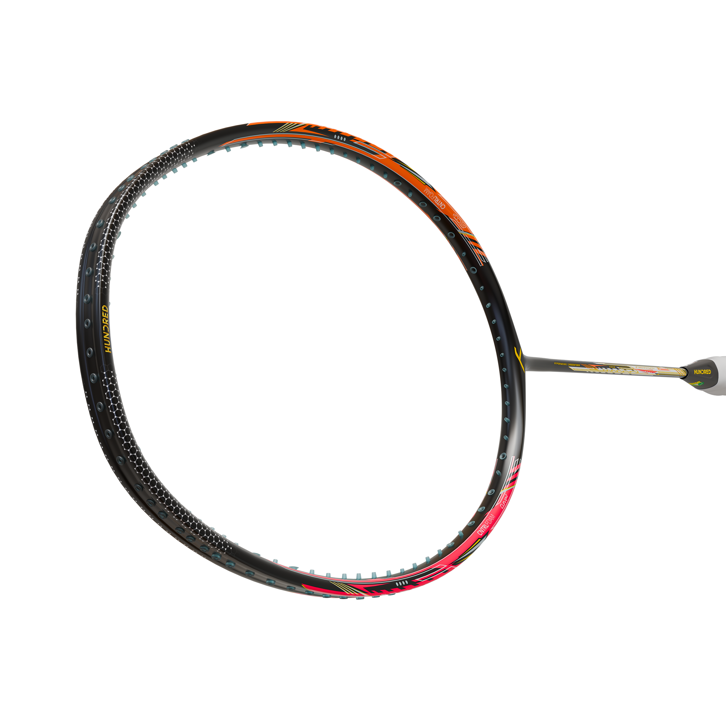 Hundred Flareon 700 Badminton Racket - Black/Orange