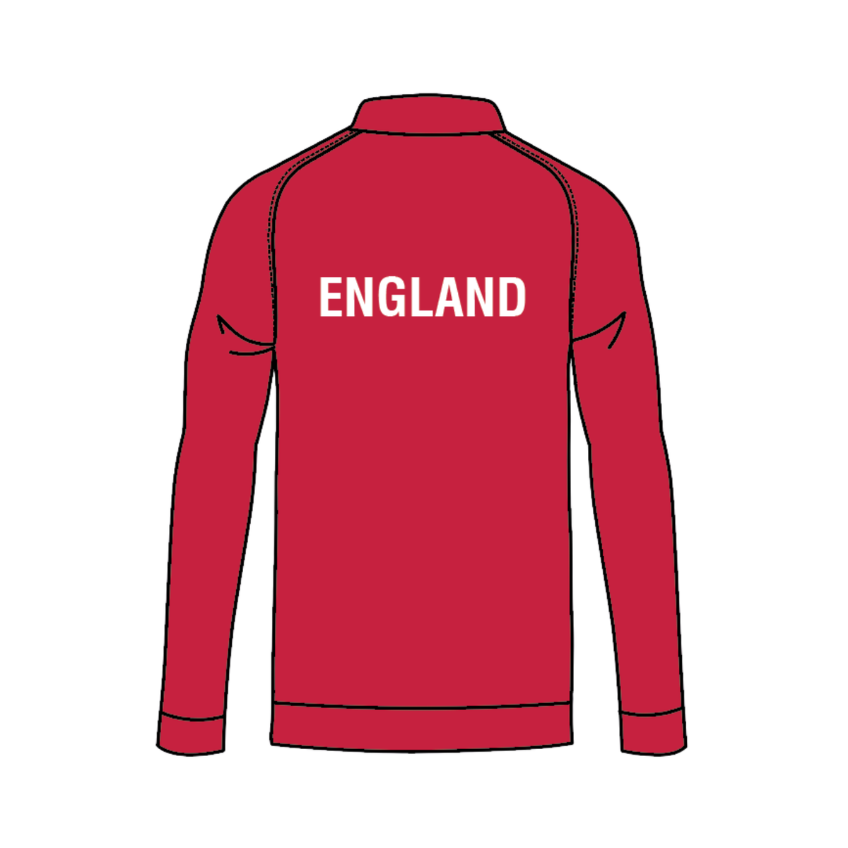 Yonex Kit Teamwear England Masters Badminton Baseline Track Top Unisex, White/Red, back view