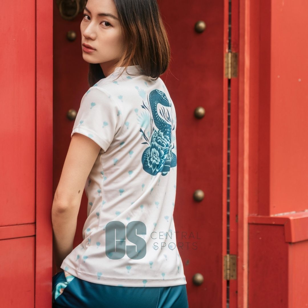 Yonex Coiled Snake Women Tech T-Shirt Ivory Clothing Yonex