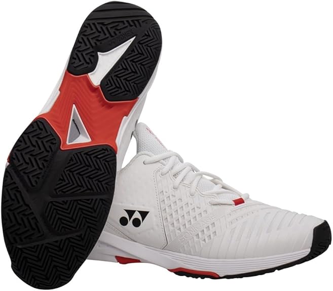 Yonex Sonicage 3 Tennis Shoe Men - White/Red Badminton Shoes Yonex