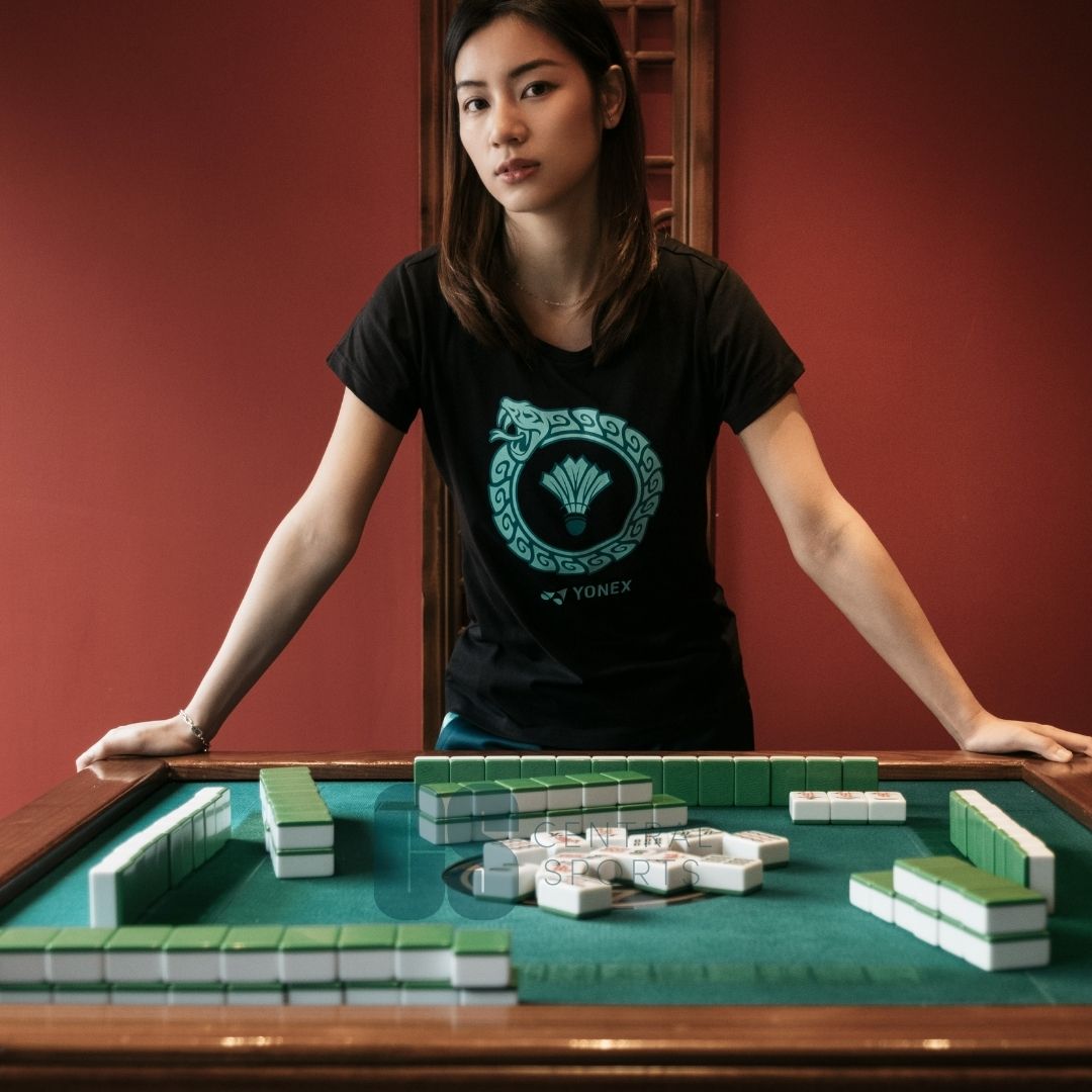 Yonex Snake Ring Womens Cotton T-Shirt Jade Clothing Yonex