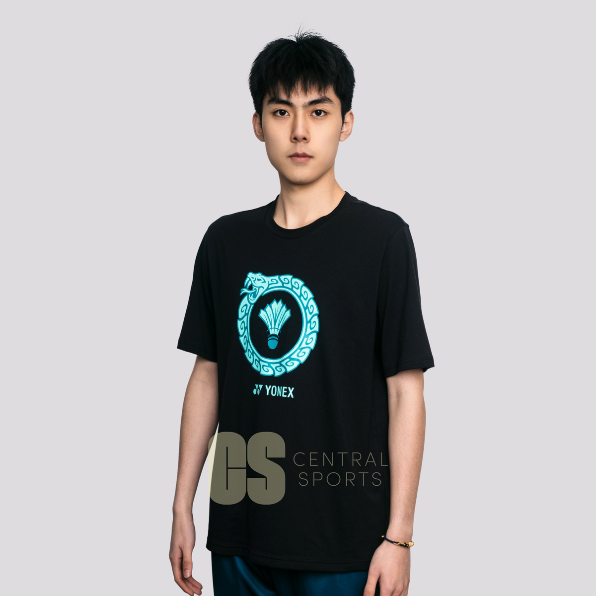 Yonex Snake Ring Mens Cotton T-Shirt Jade Clothing Yonex