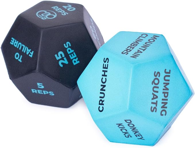 Fitness Mad 12-Sided Fitness Dice Pair Fitness Mad