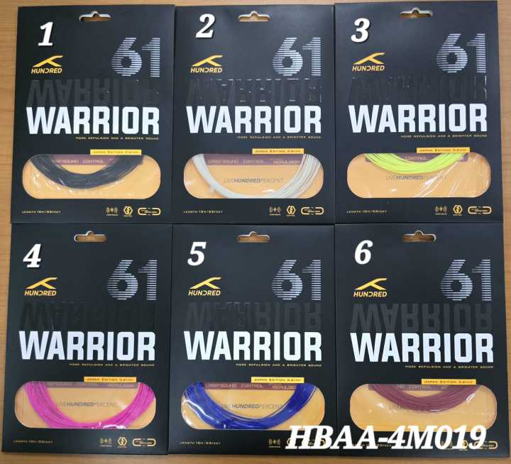 Hundred 61 Warrior (HBAA-4M019-6) Badminton String (0.61mm) Formula 1 Red 10m Set String (Packs) Hundred