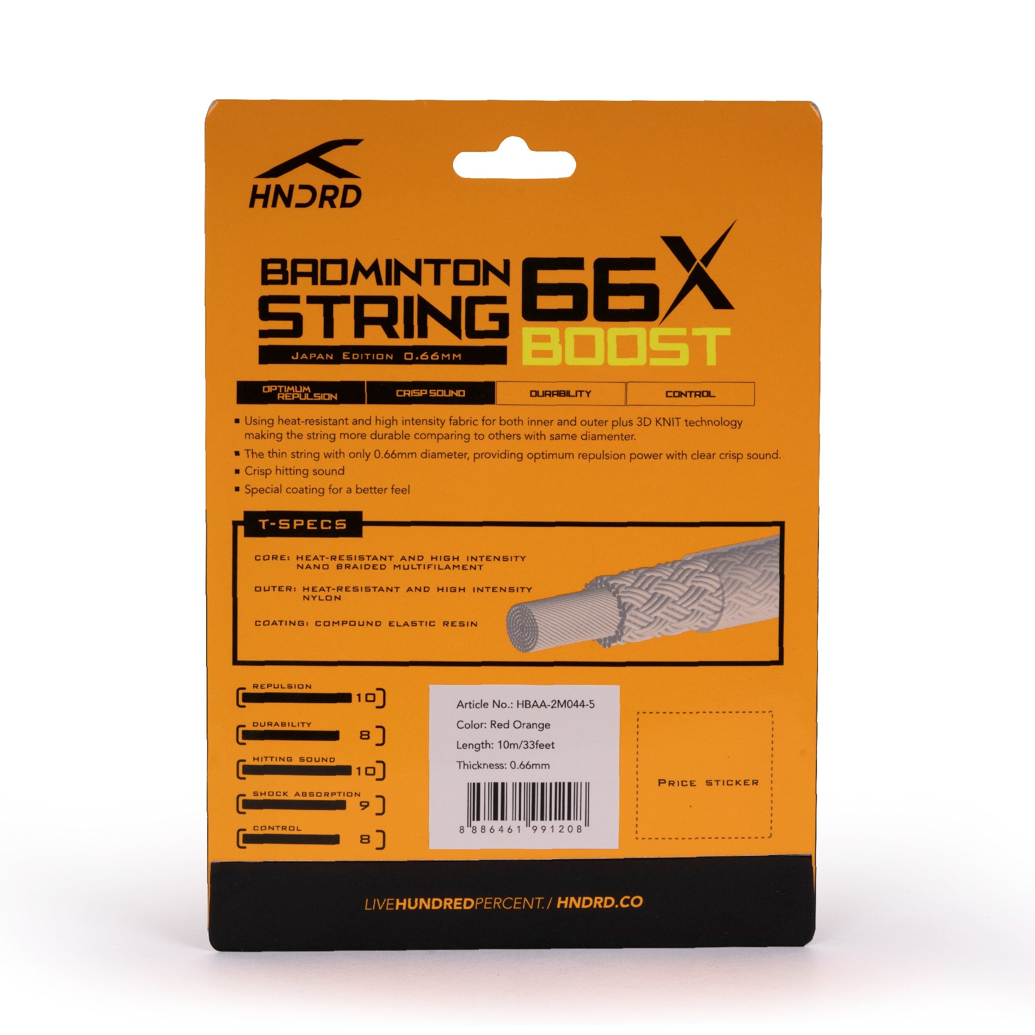 Hundred 66X Boost Badminton String HBAA-2M040-5 String (Packs) Hundred