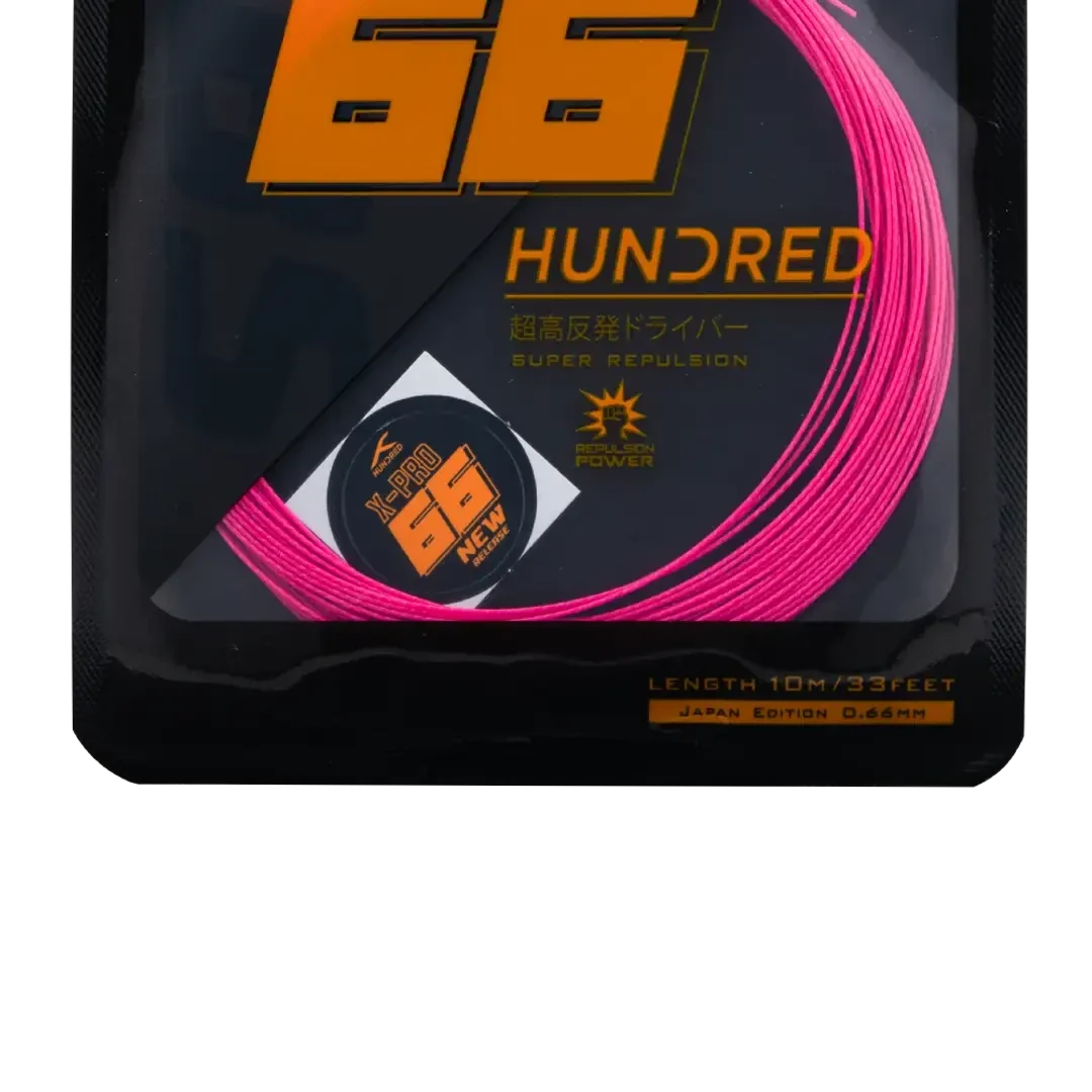 Hundred 66 X Pro Badminton String Set, Pink, side view