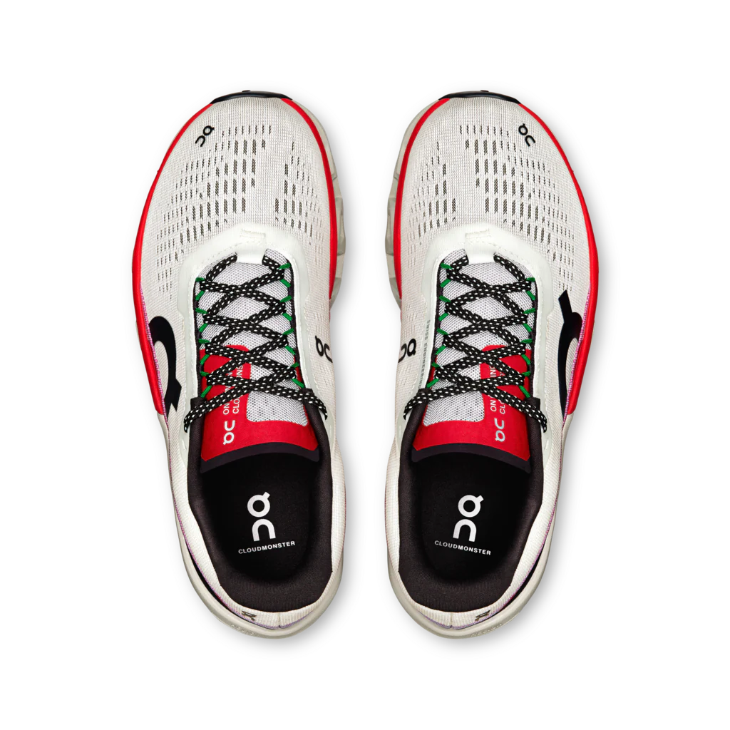 On Cloudmonster 2 Running Shoes Women - Ivory/red