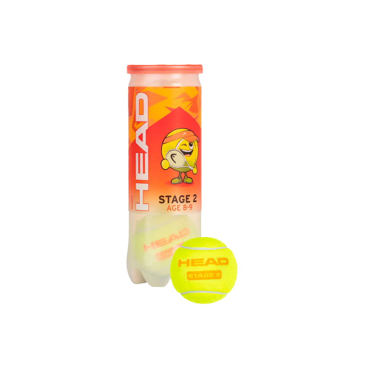 Head T.I.P Orange Stage 2 Tennis Ball (3 ball tube), back view