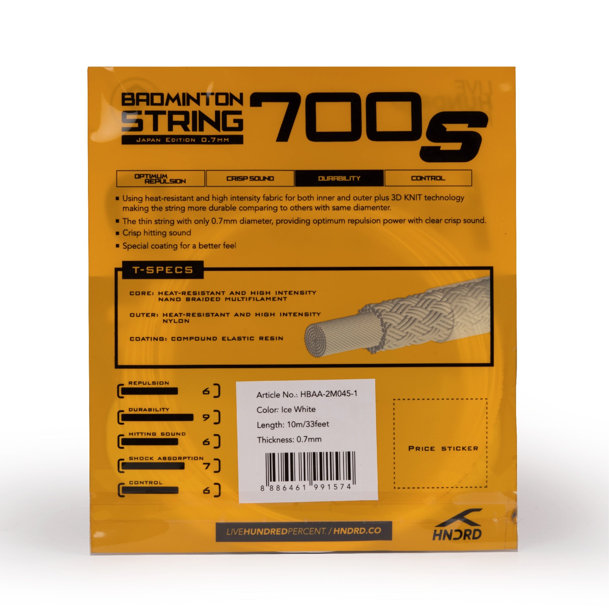 Hundred 700 S Badminton String HBAA-2M045-1 String (Packs) Hundred