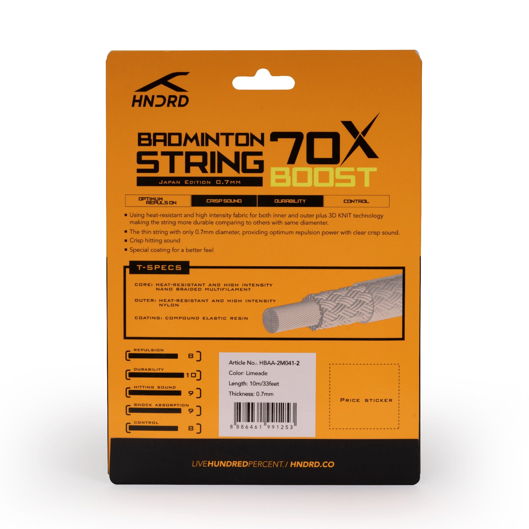 Hundred 70X Boost Badminton String HBAA-2M041-2 String (Packs) Hundred