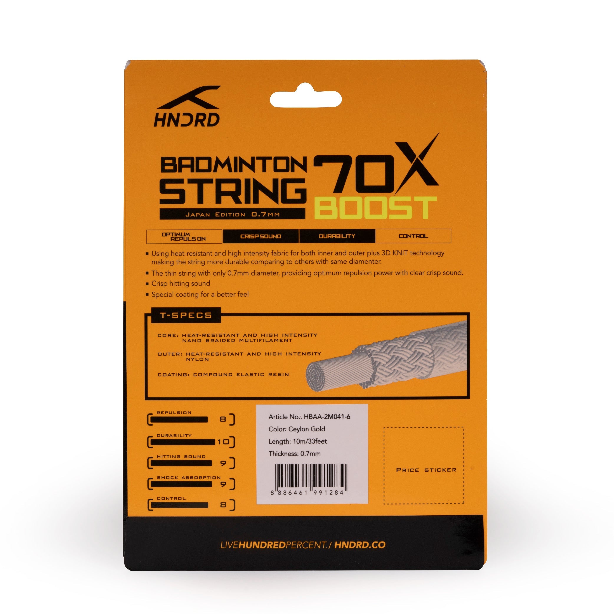 Hundred 70X Boost Badminton String HBAA-2M041-6 String (Packs) Hundred