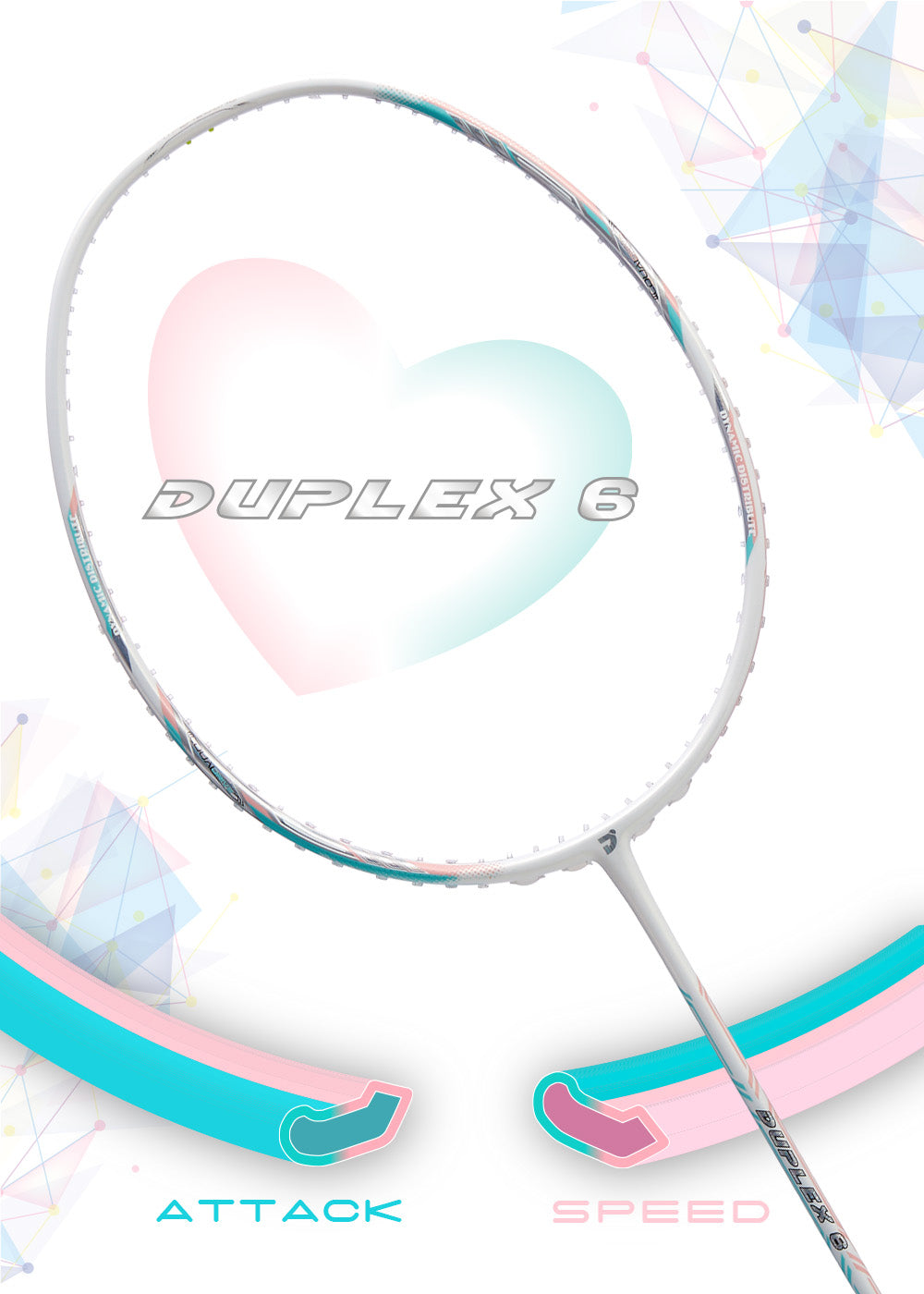 Jnice Duplex 6 Badminton Racket Unstrung RDPX-6, Pink/Blue, view 10