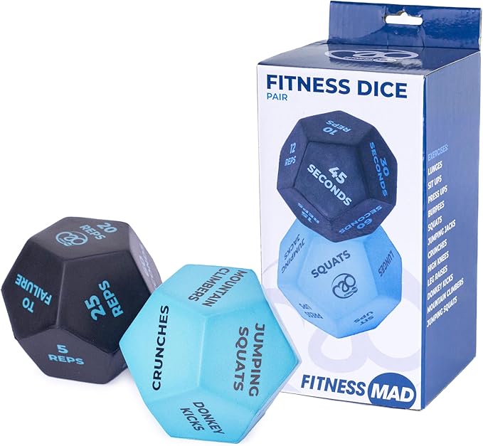 Fitness Mad 12-Sided Fitness Dice Pair Fitness Mad