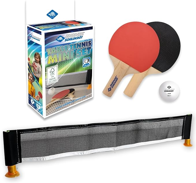 Donic-Schildkröt FSC Mini Table Tennis Set - Black/Red Black Red One Size Table Tennis Paddle Donic-Schildkroet