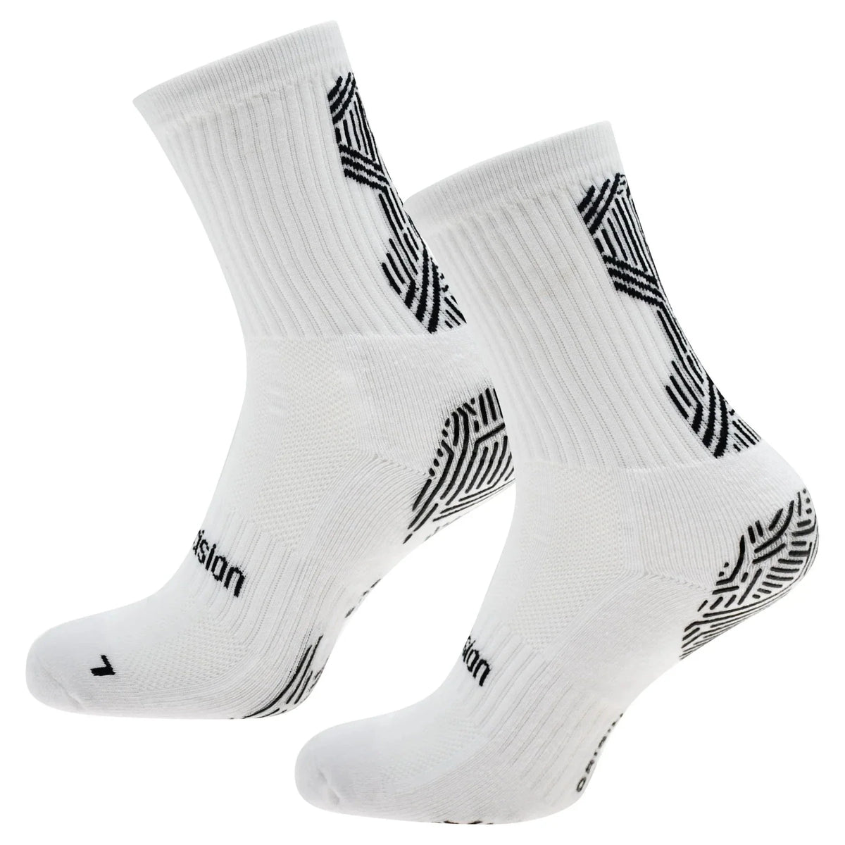 Precision Origin.0 Grip Socks Unisex, White/Black, back view