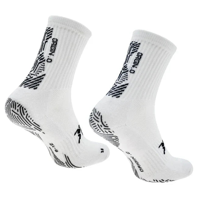 Precision Origin.0 Grip Socks Unisex, White/Black, front view