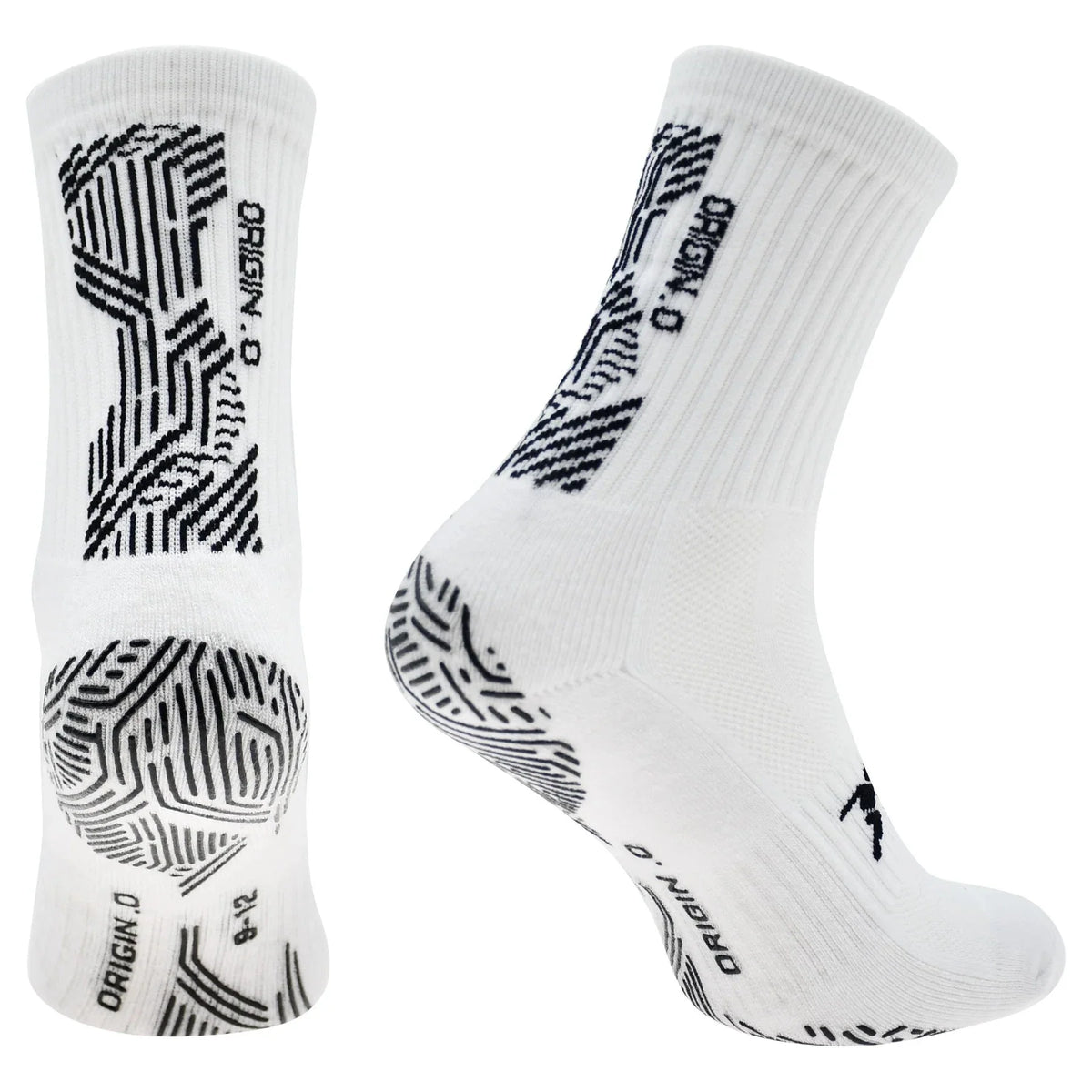 Precision Origin.0 Grip Socks Unisex, White/Black, side view