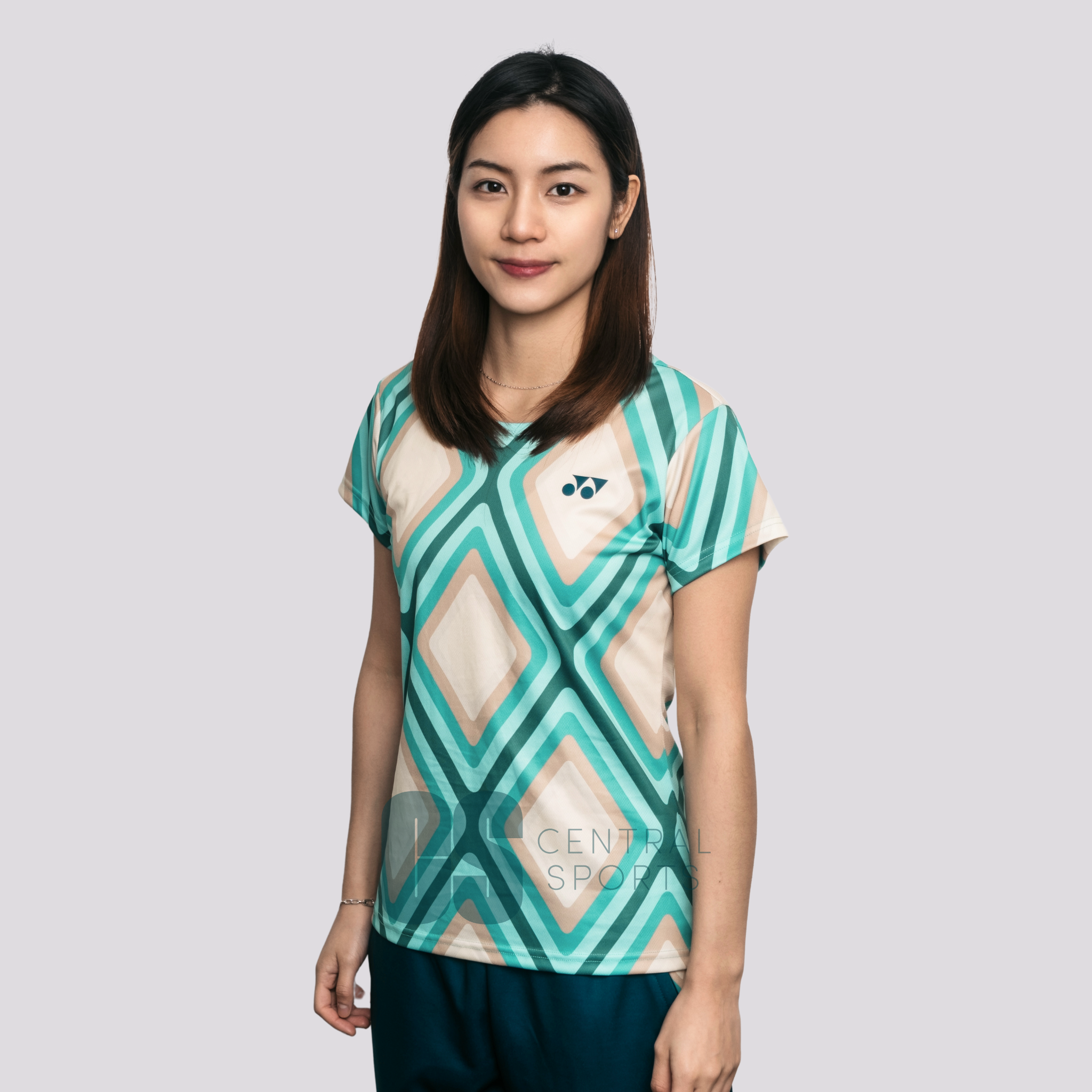Yonex Diamond Tech T-Shirt Women Jade/Ivory Clothing Yonex