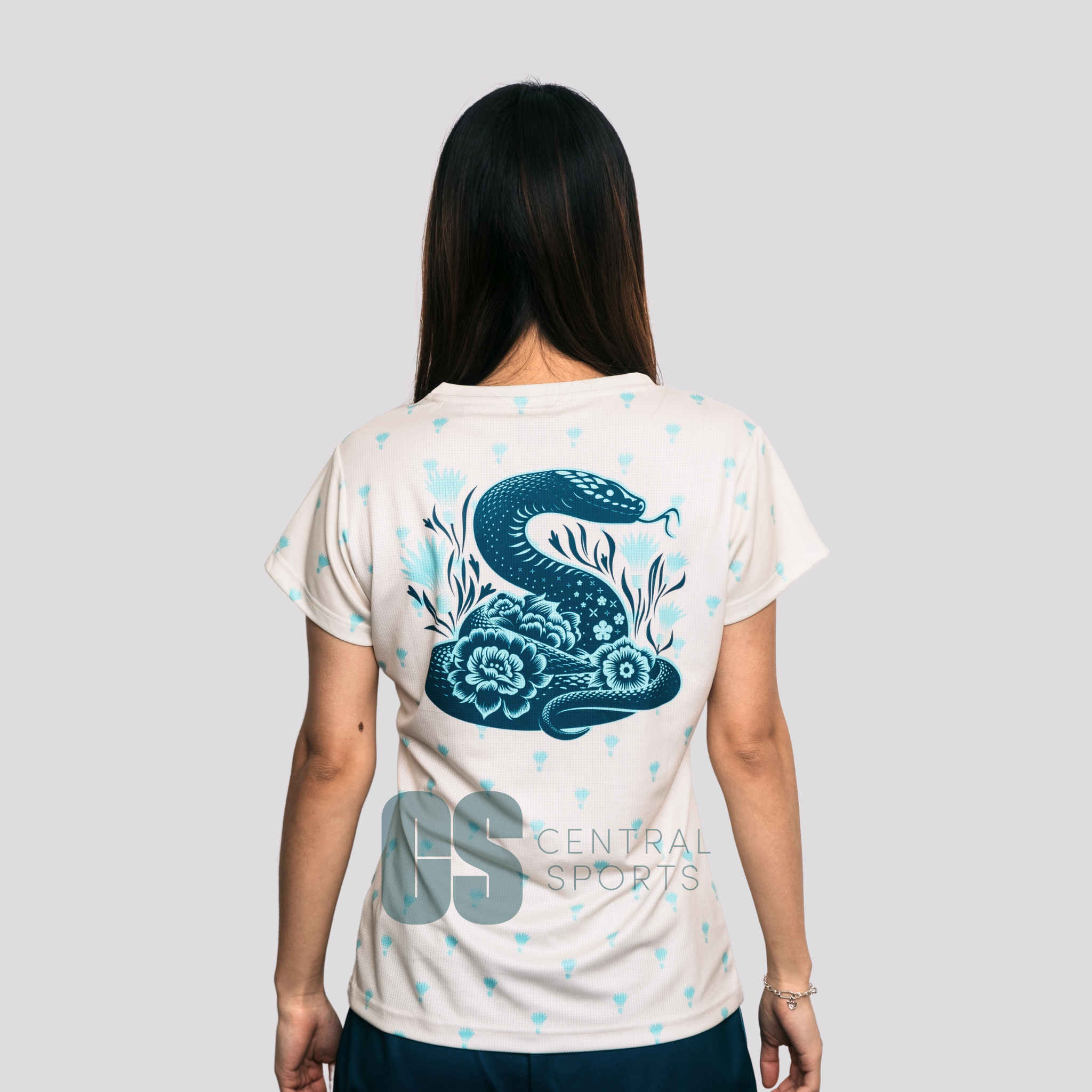 Yonex Coiled Snake Women Tech T-Shirt Dark Jade Clothing Yonex