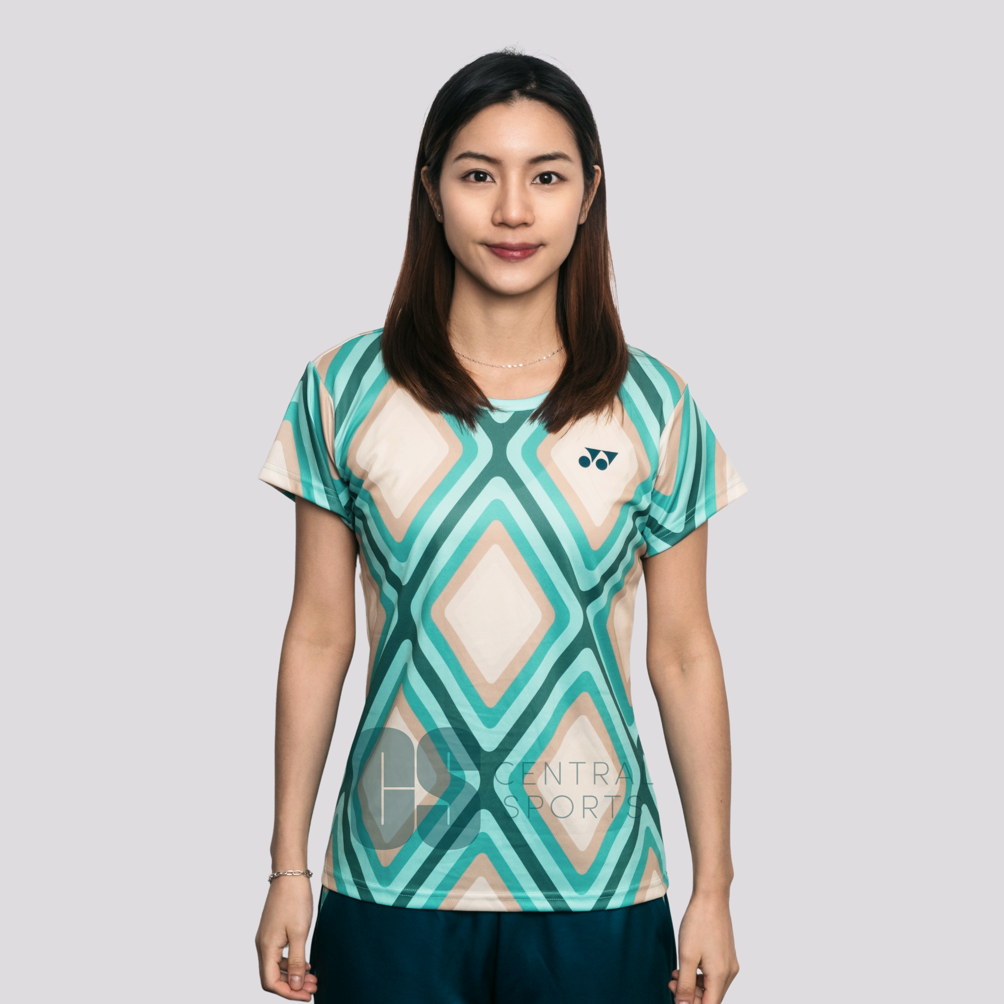 Yonex Diamond Tech T-Shirt Women Jade/Ivory Clothing Yonex