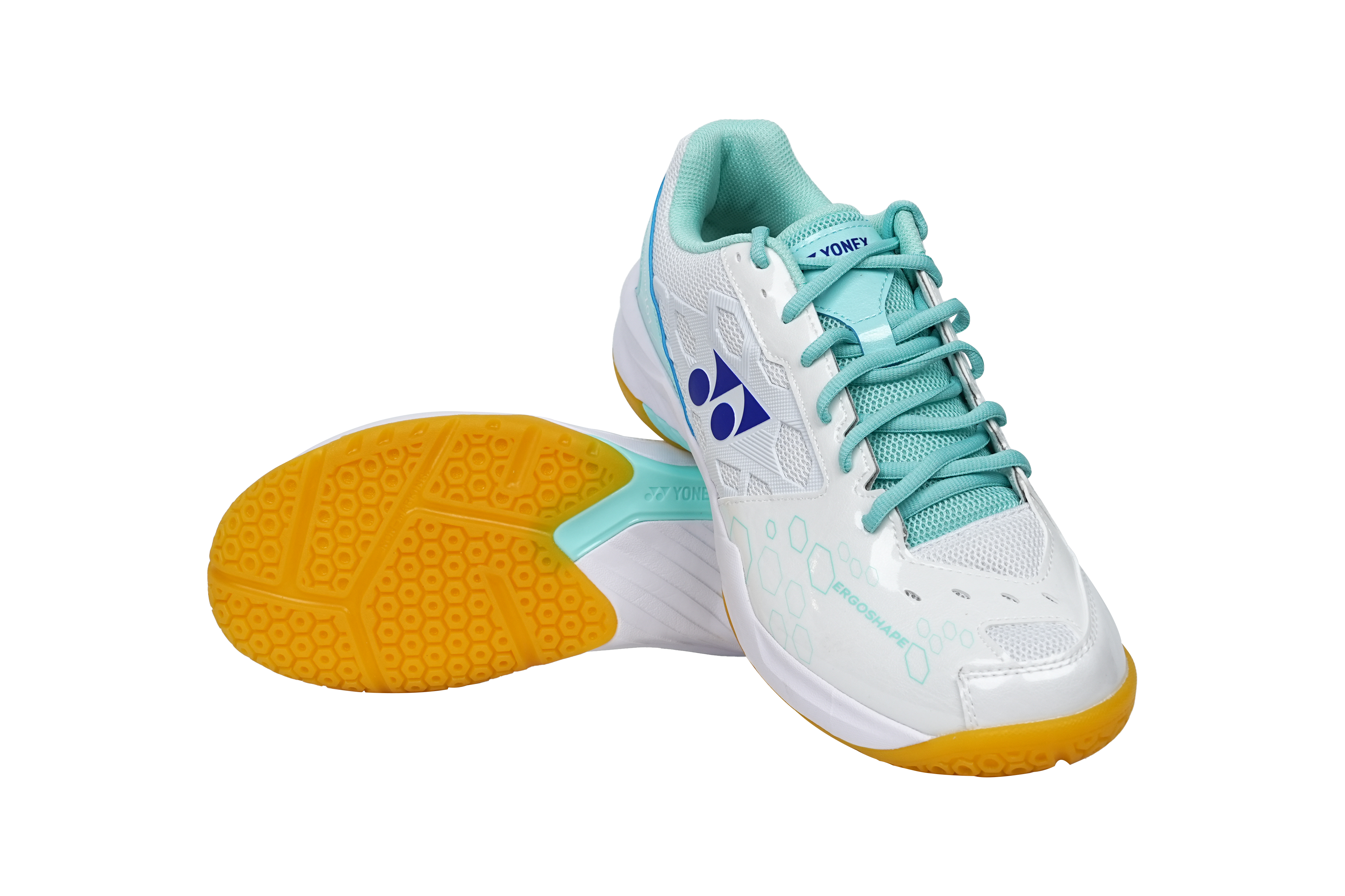Yonex SHB101EX Power Cushion 101 Badminton Shoe Unisex - White/Mint Badminton Shoes Yonex