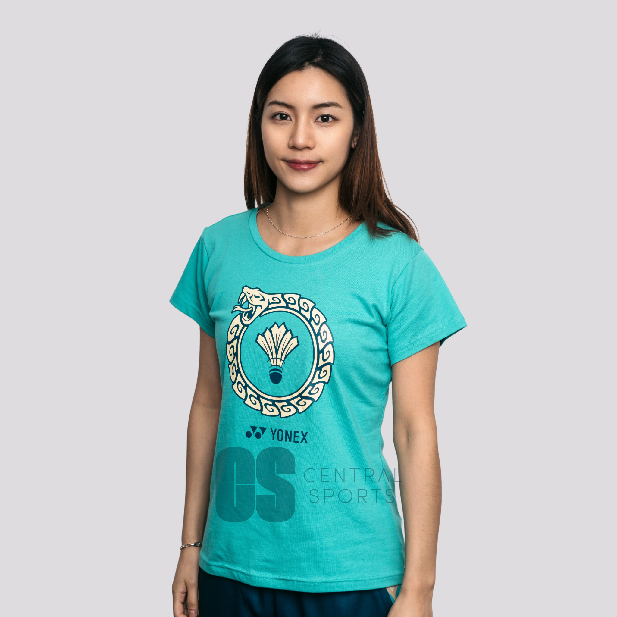 Yonex Snake Ring Womens Cotton T-Shirt Black