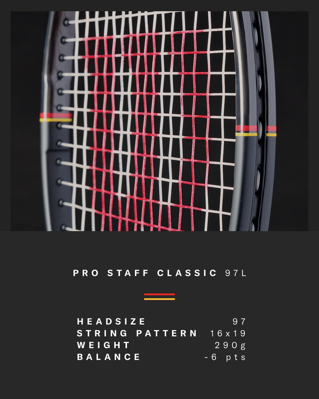 Wilson Pro Staff 97L Classic (2026) Tennis Racket, Black, back view