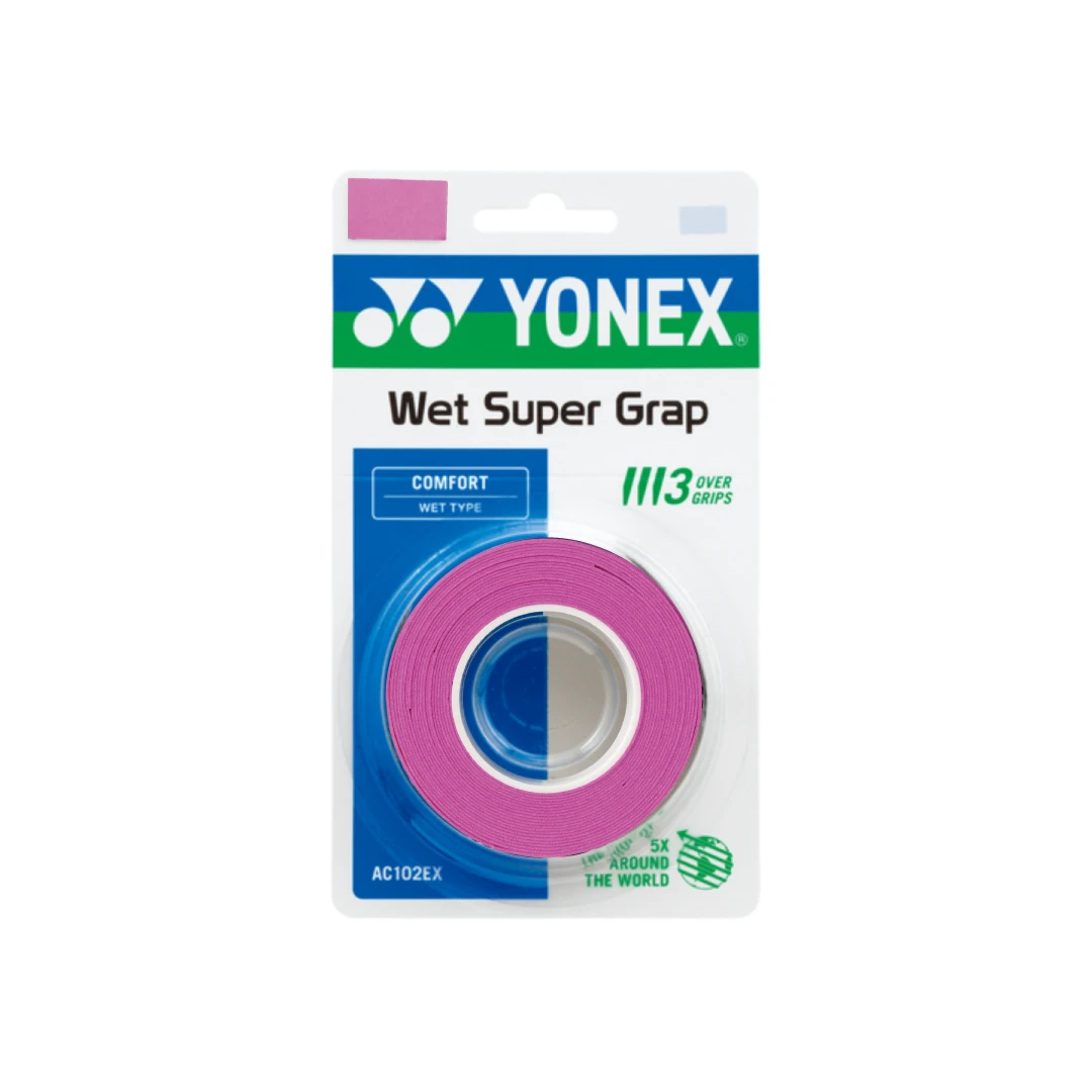 Yonex Wet Super Grap 3 Pcs - Multicolor Pink 3 Pieces Clearance Yonex