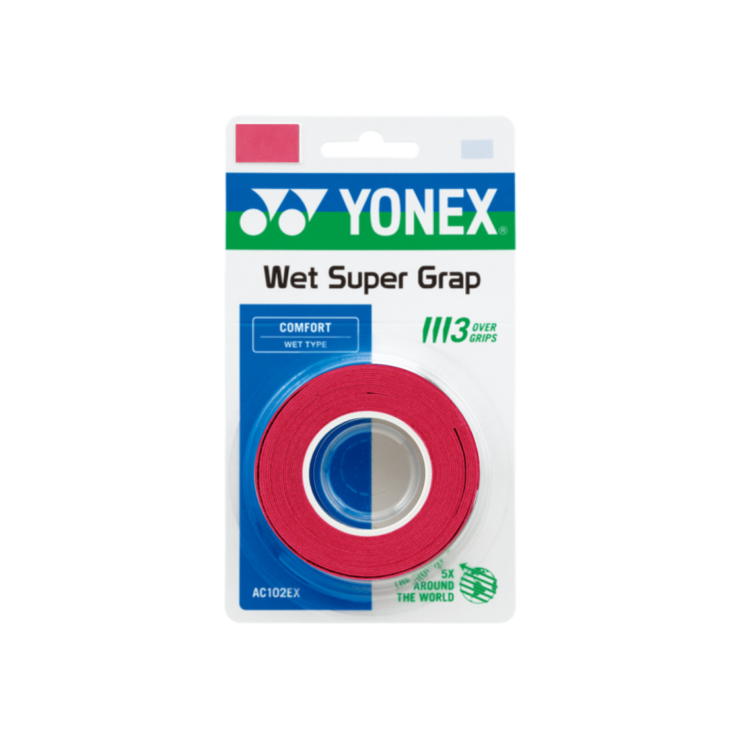 Yonex Wet Super Grap 3 Pcs - Multicolor Red 3 Pieces Clearance Yonex