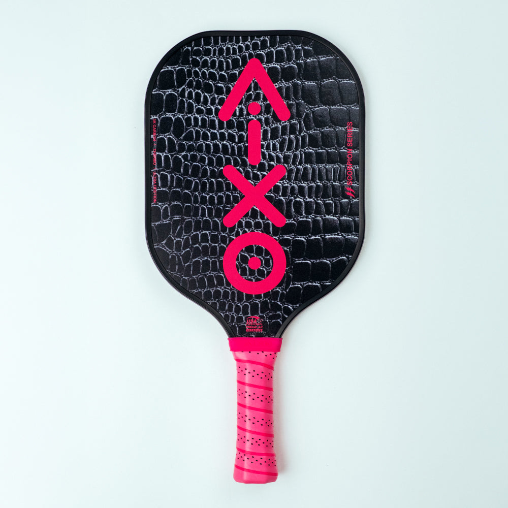 Aixo P11A Scorpion Series Glam Slam 3K Raw Carbon Pickleball Paddle Black Pink One Size Pickleball Paddle Aixo