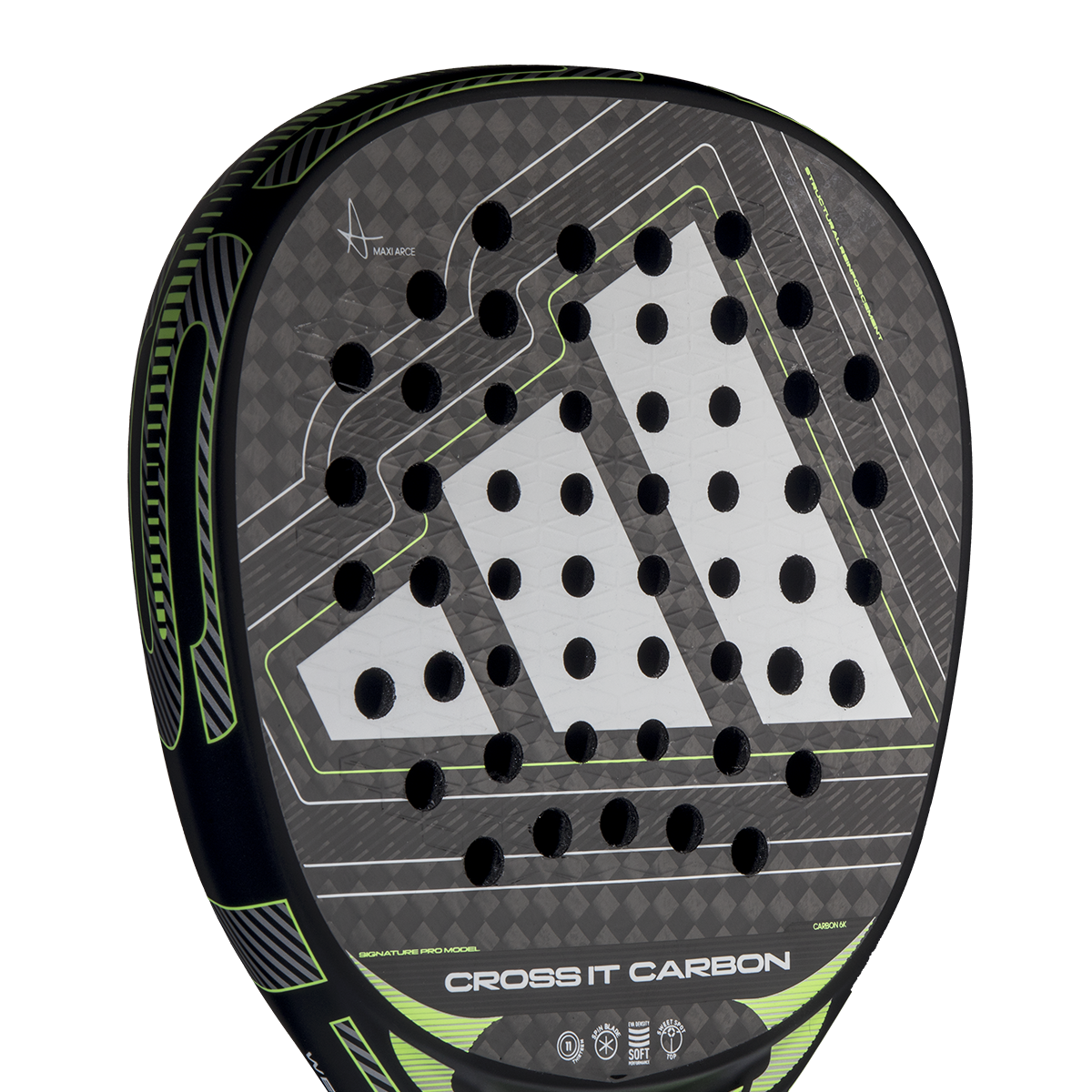 Adidas Cross It Carbon 2026 Padel Racket - Black/Lime Padel Adidas
