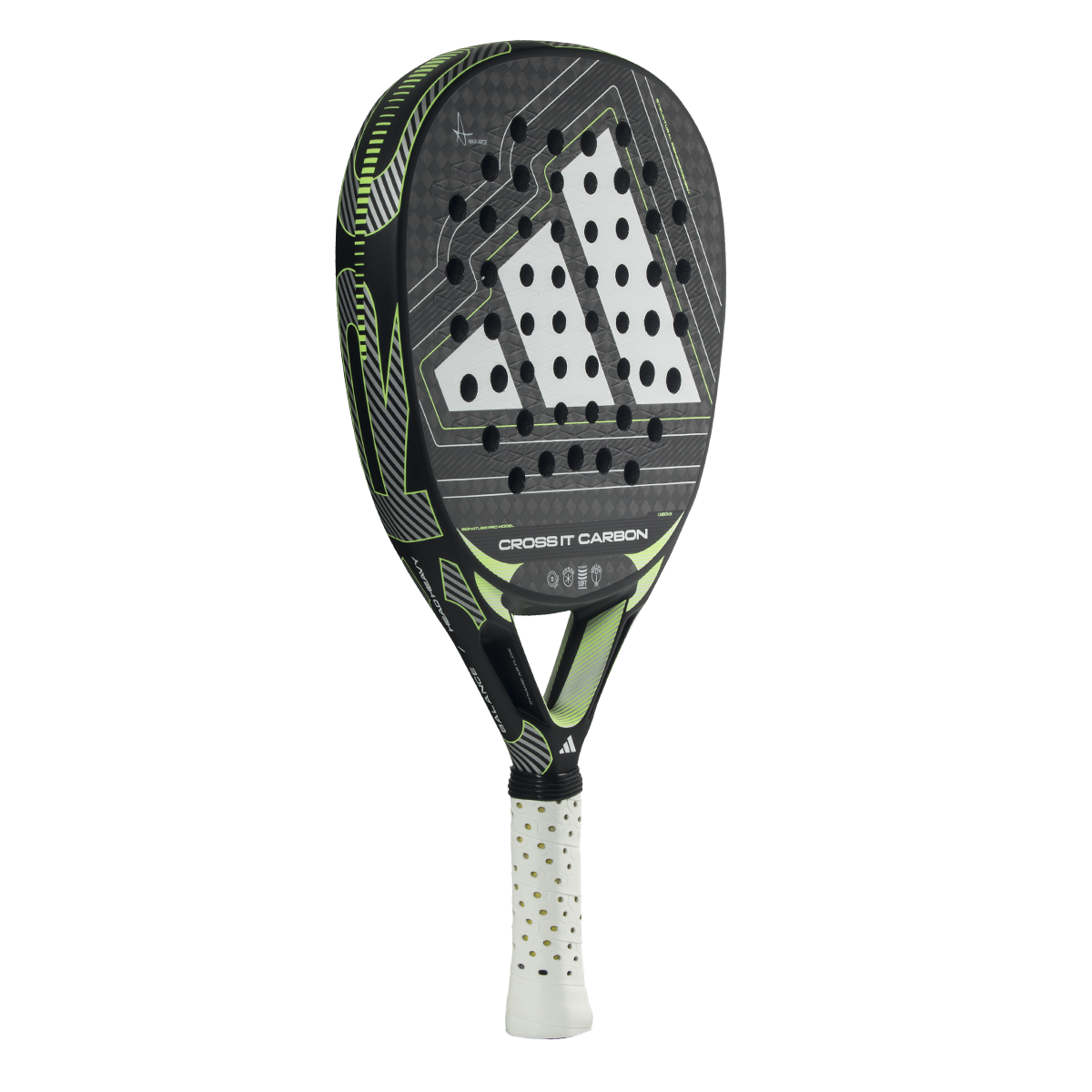 Adidas Cross It Carbon 2026 Padel Racket, Black/Lime, back view
