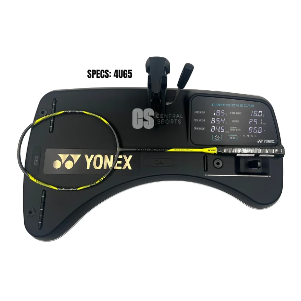 Yonex Arcsaber 7 Play Badminton Racket, Gray/Yellow, side view