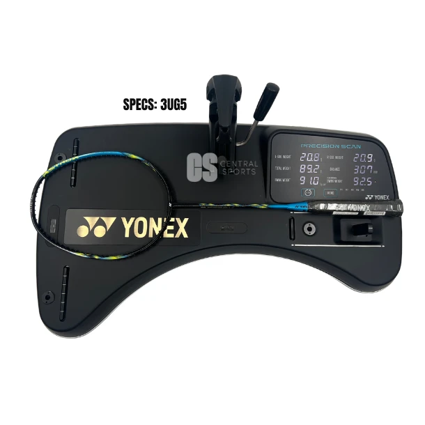 Yonex Astrox E13 Badminton Racket, Black/Blue, back view