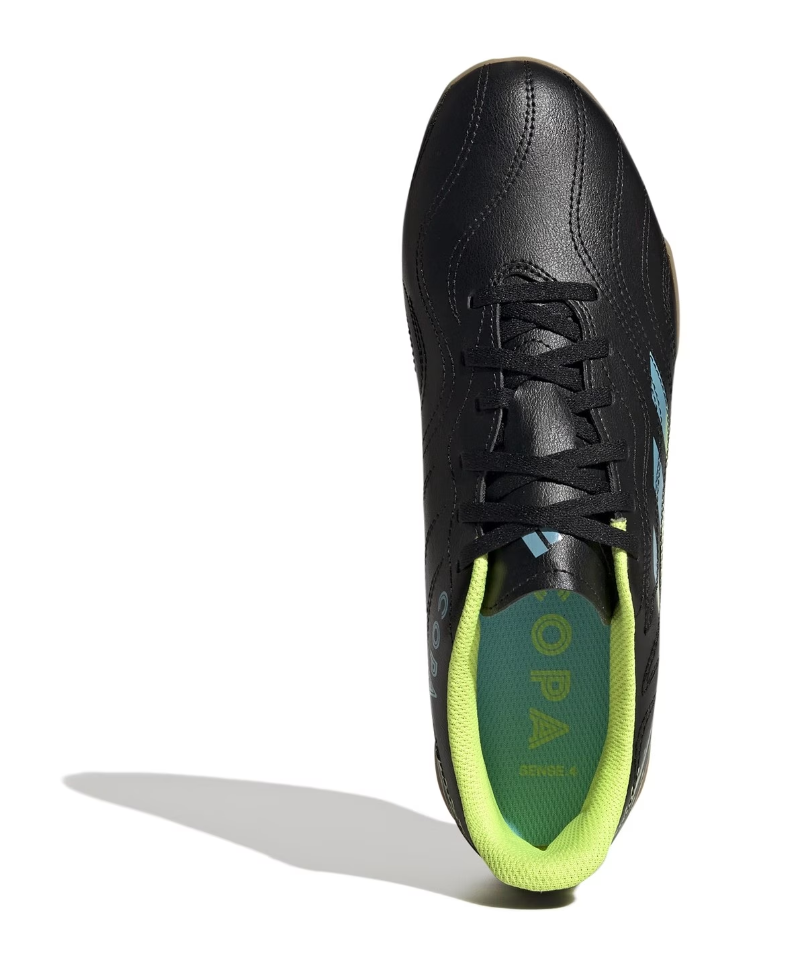Adidas Copa Sense.4 Flexible Football shoes, Black/Bright Cyan/Solar Yellow, detail view