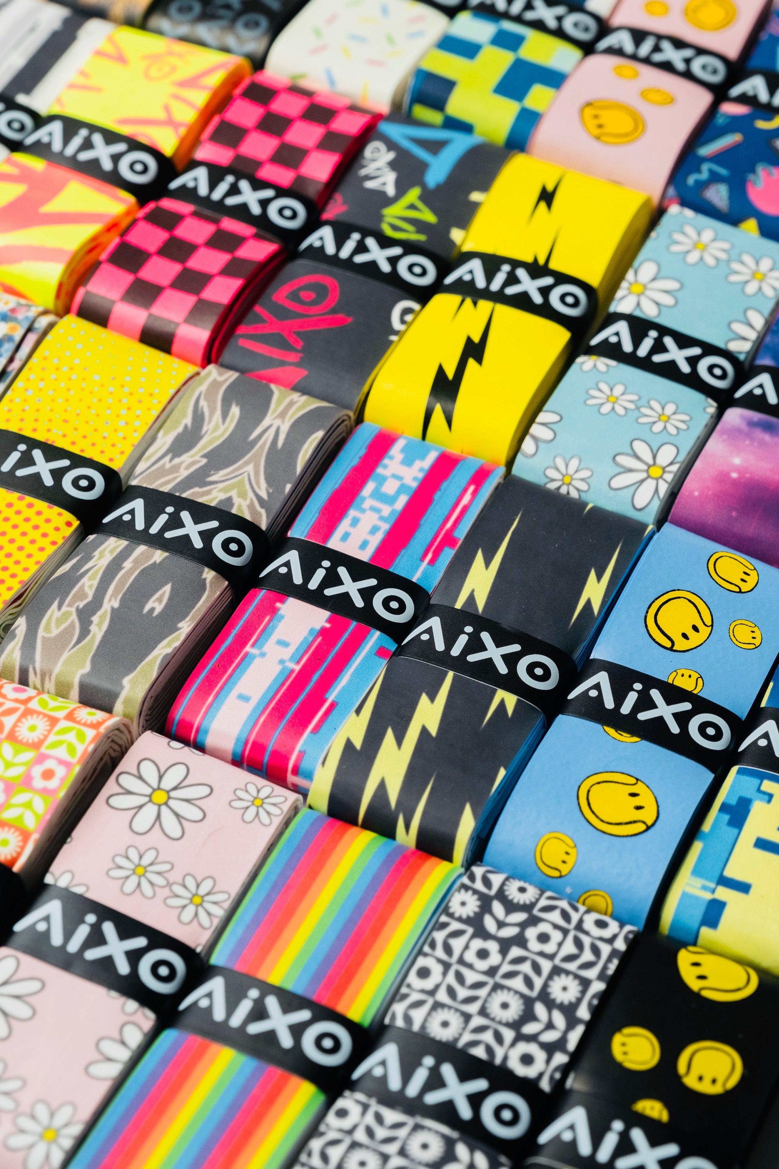Aixo Rainbow Stripe Tacky Overgrip Overgrips Aixo