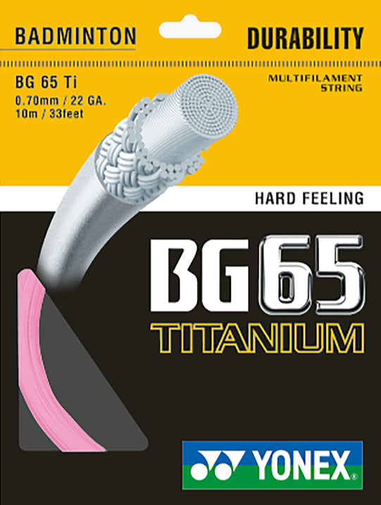 Yonex BG65 Titanium Badminton String (10m Set) Red String (Packs) Yonex