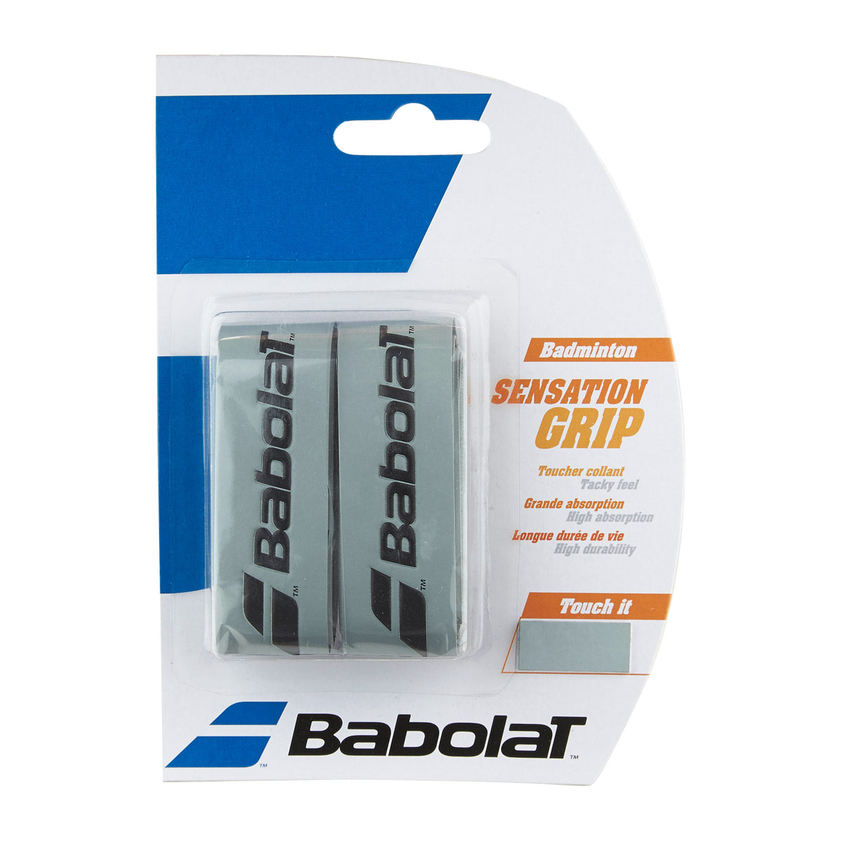 Babolat Sensation Grip (2 Pieces ) Silver Silver 2 Pieces Replacement Grips Babolat