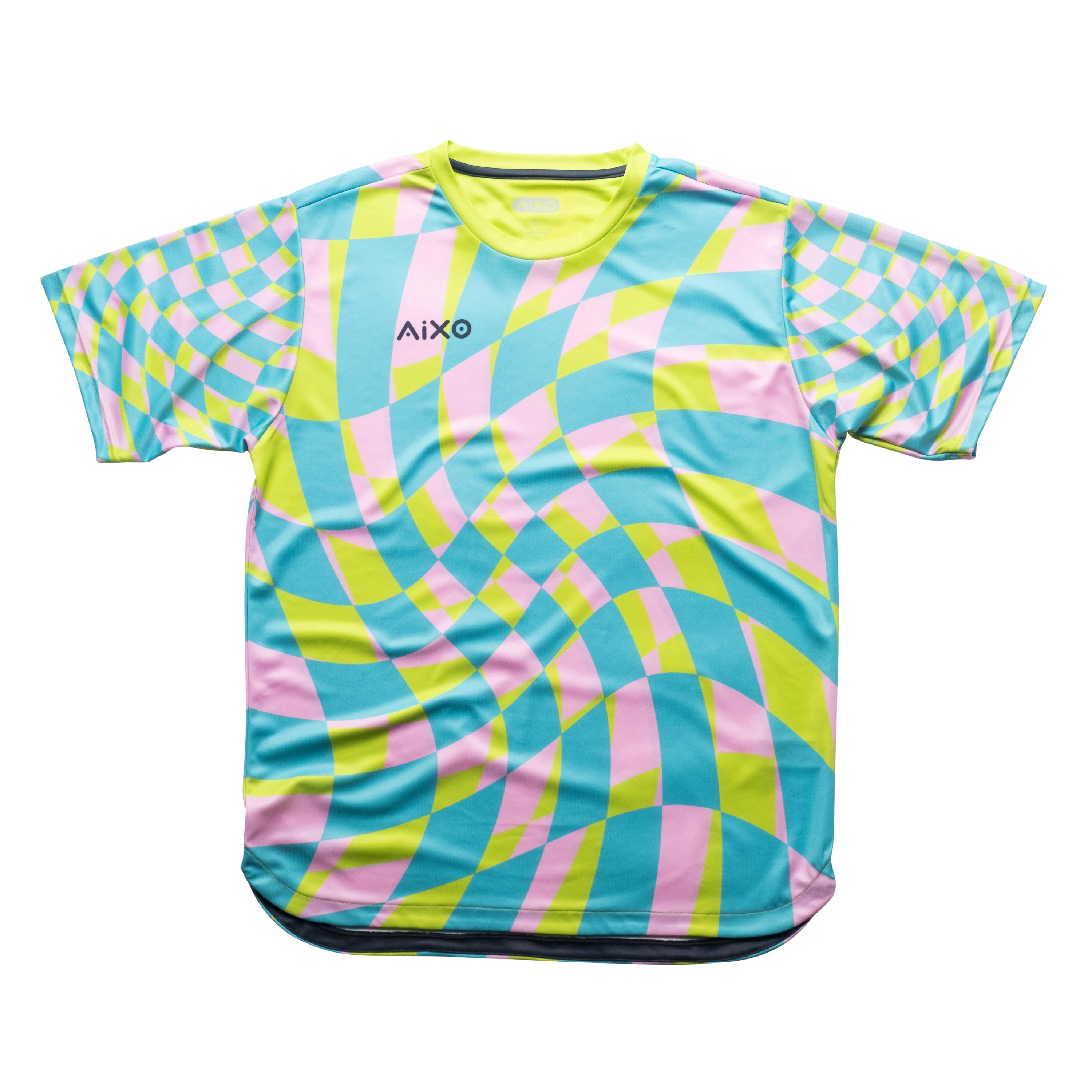 Aixo Checker Mens T Shirt Lime Check Lime Check T Shirt Aixo