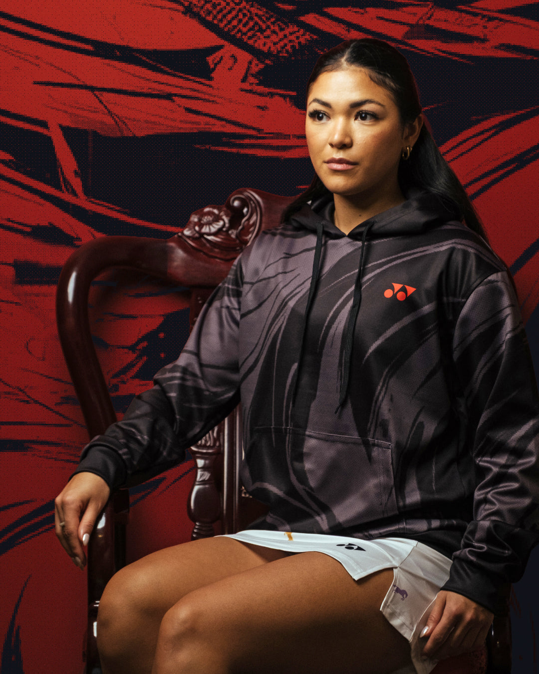 Yonex War Horse – Unisex Overhead Hoodie (Black) Yonex CNY2026 Hood Sweat B Unisex Clothing Yonex