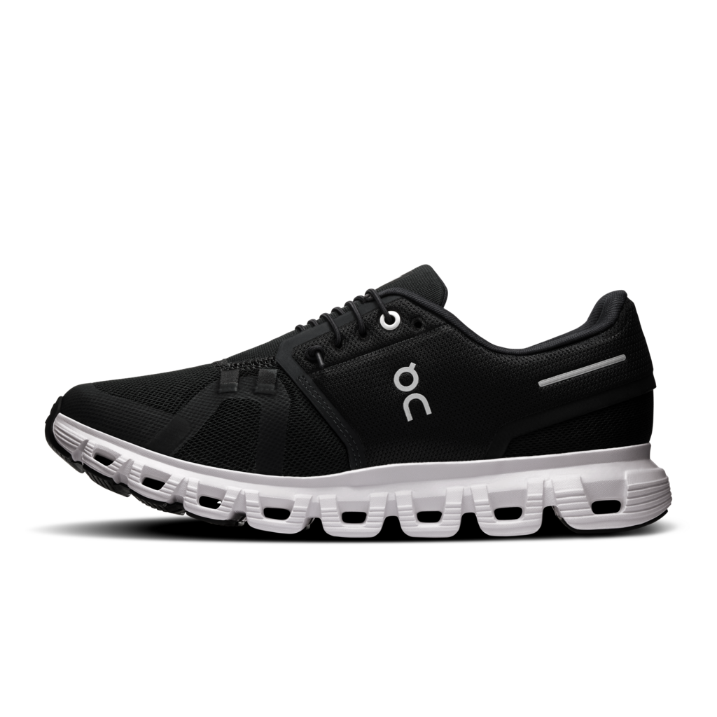 On Cloud 6 Running Shoes Women - Black/White Running Shoes On Running