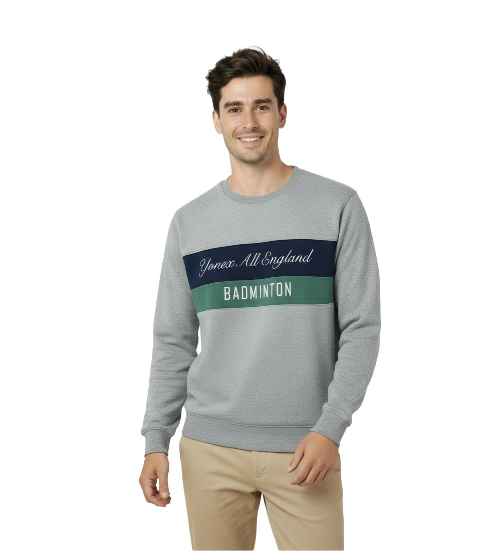 Yonex All England 1899 Crew Neck Sweat 26, Heather, back view