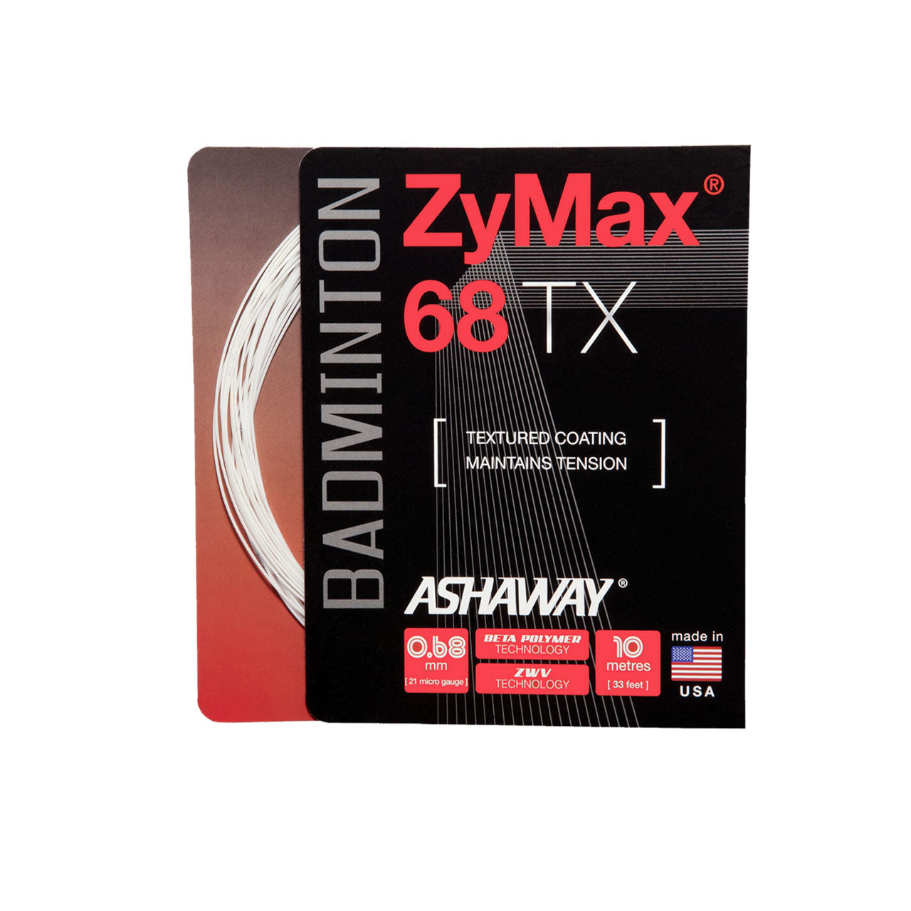 Ashaway Zymax 68TX String (10m Set) White White 10m Set Clearance Ashaway