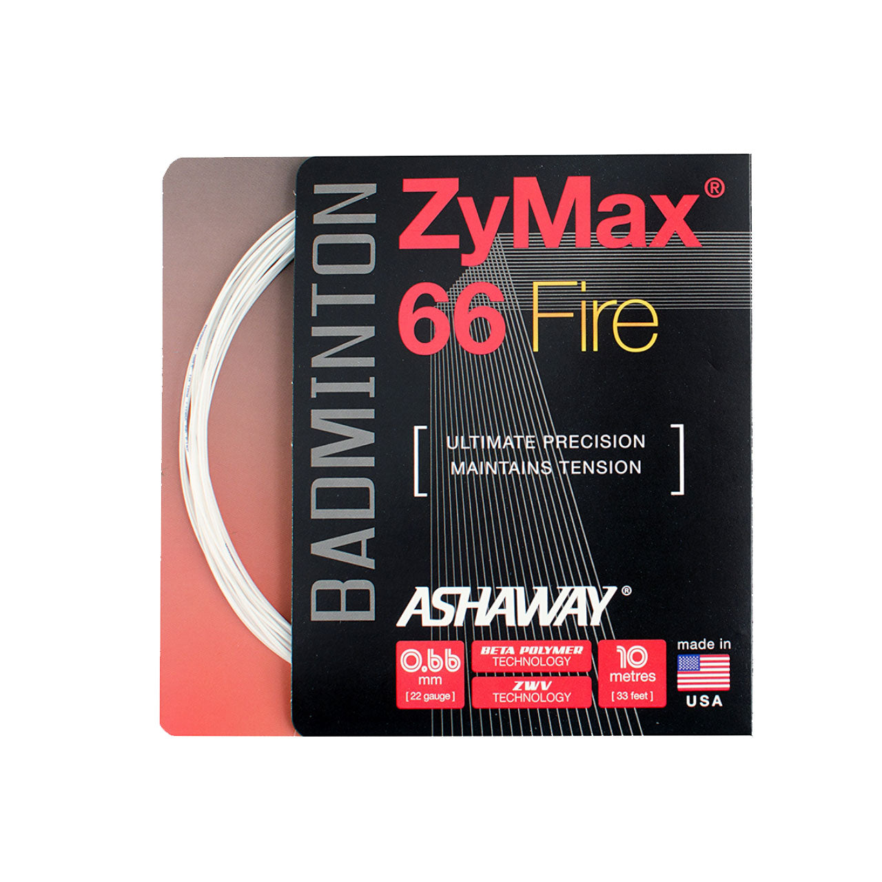 Ashaway ZyMax 66 Fire String (10m set) White White 10m Set Clearance Ashaway