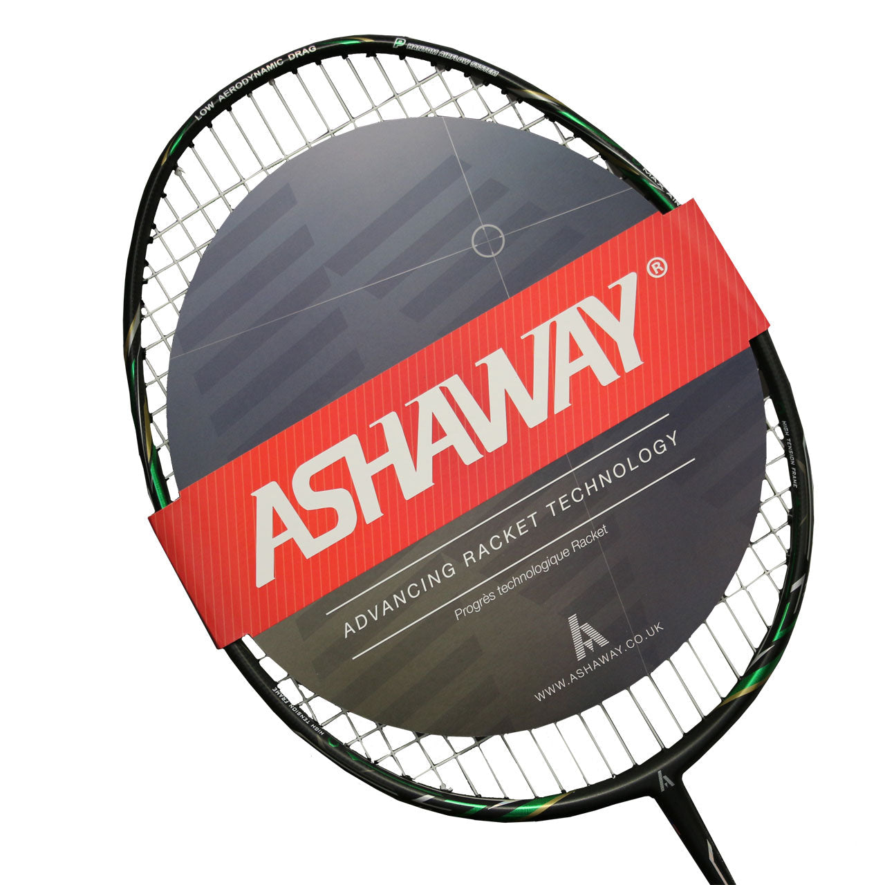 Ashaway Phantom X-Shadow Badminton Racket (Strung) - Black/Green Black Green 4UG2 Clearance Ashaway
