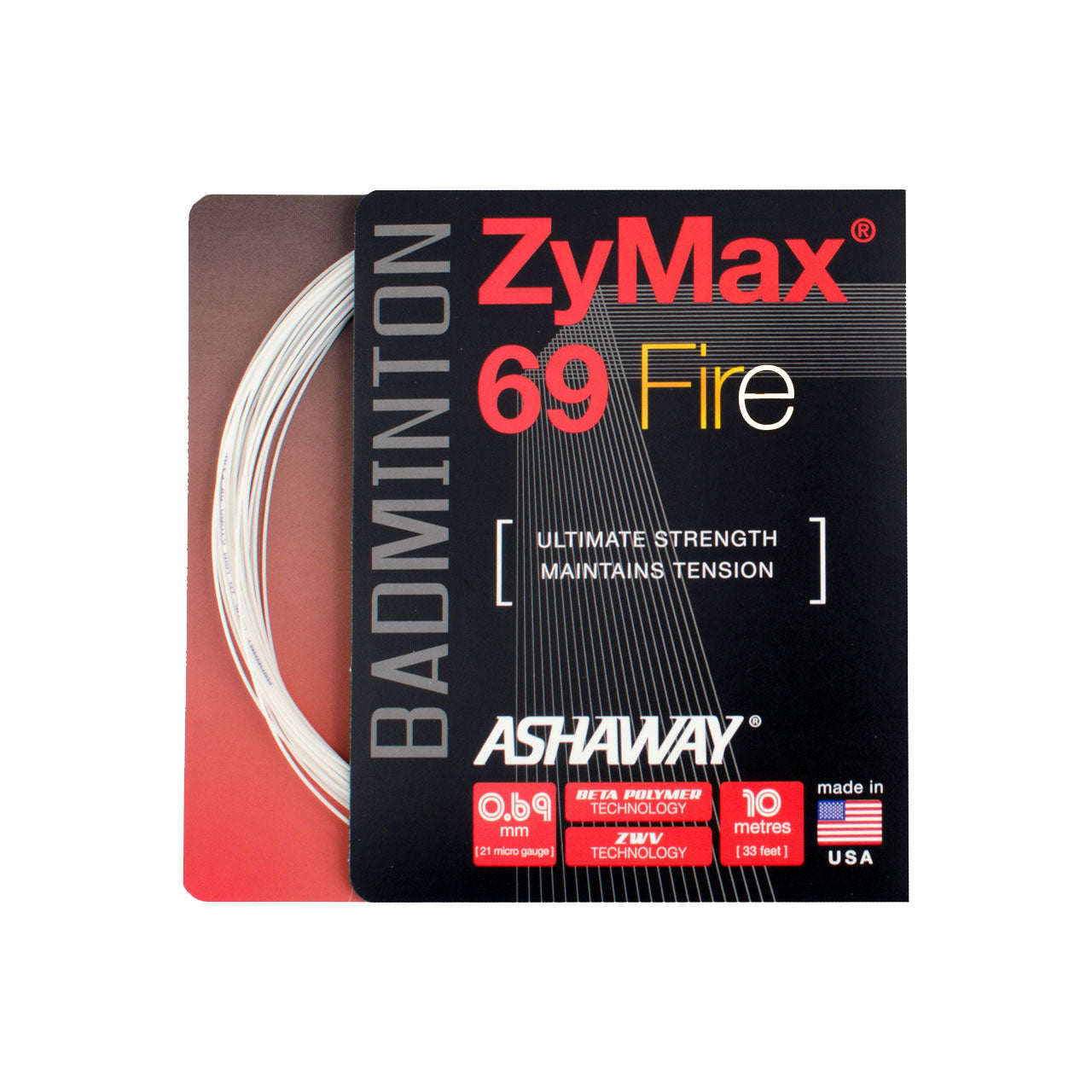 Ashaway ZyMax 69 Fire String (10m Set) White White 10m Set Clearance Ashaway