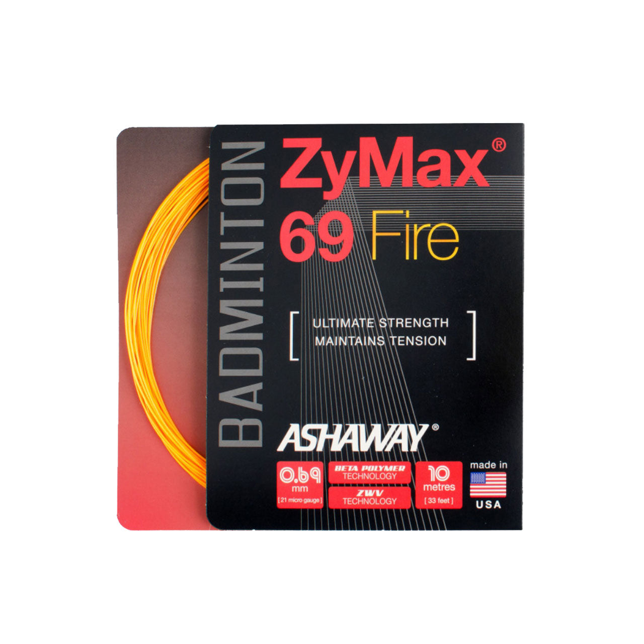 Ashaway ZyMax 69 Fire String (10m Set) Orange Clearance Ashaway