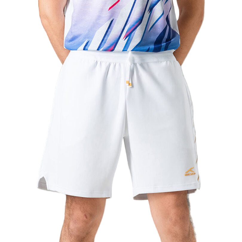 Hundred Logo Line Badminton Shorts Men - White/Black White Clothing Hundred
