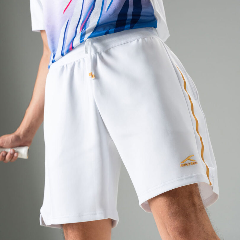 Hundred Logo Line Badminton Shorts Men - White/Black Clothing Hundred