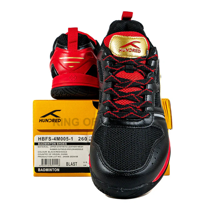 Hundred Blast Badminton Shoes - Black/Red/Gold